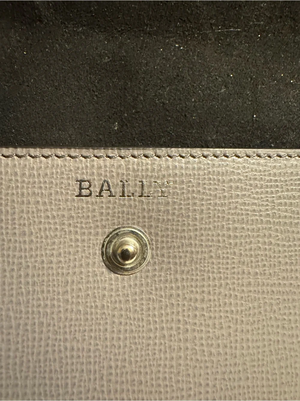 Auth Bally Gray Leather document holder sleeve + COA